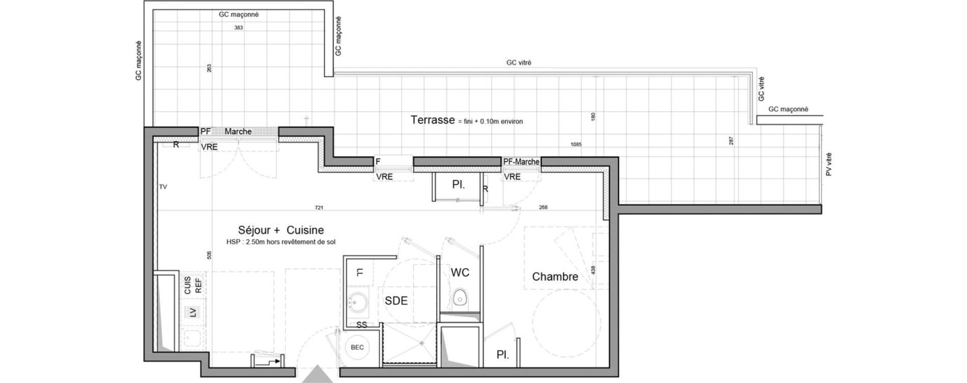 Appartement T2 de 42,77 m2 &agrave; Vezin-Le-Coquet Centre