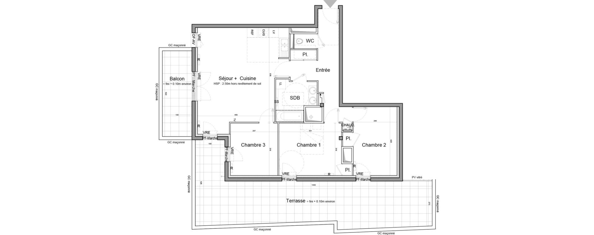Appartement T4 de 83,61 m2 &agrave; Vezin-Le-Coquet Centre