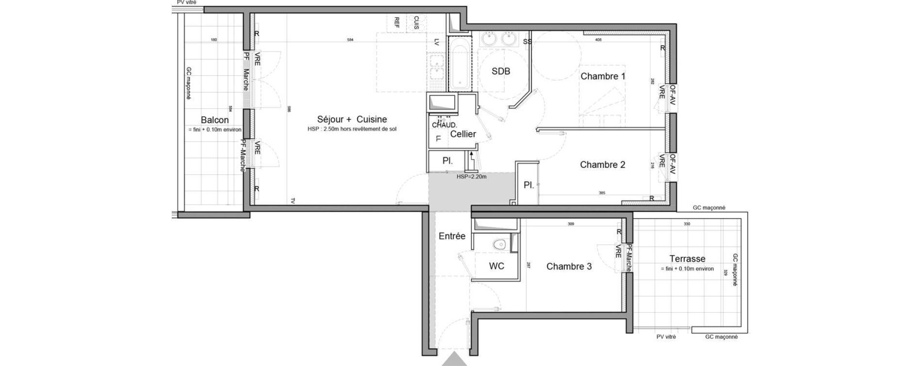 Appartement T4 de 84,64 m2 &agrave; Vezin-Le-Coquet Centre
