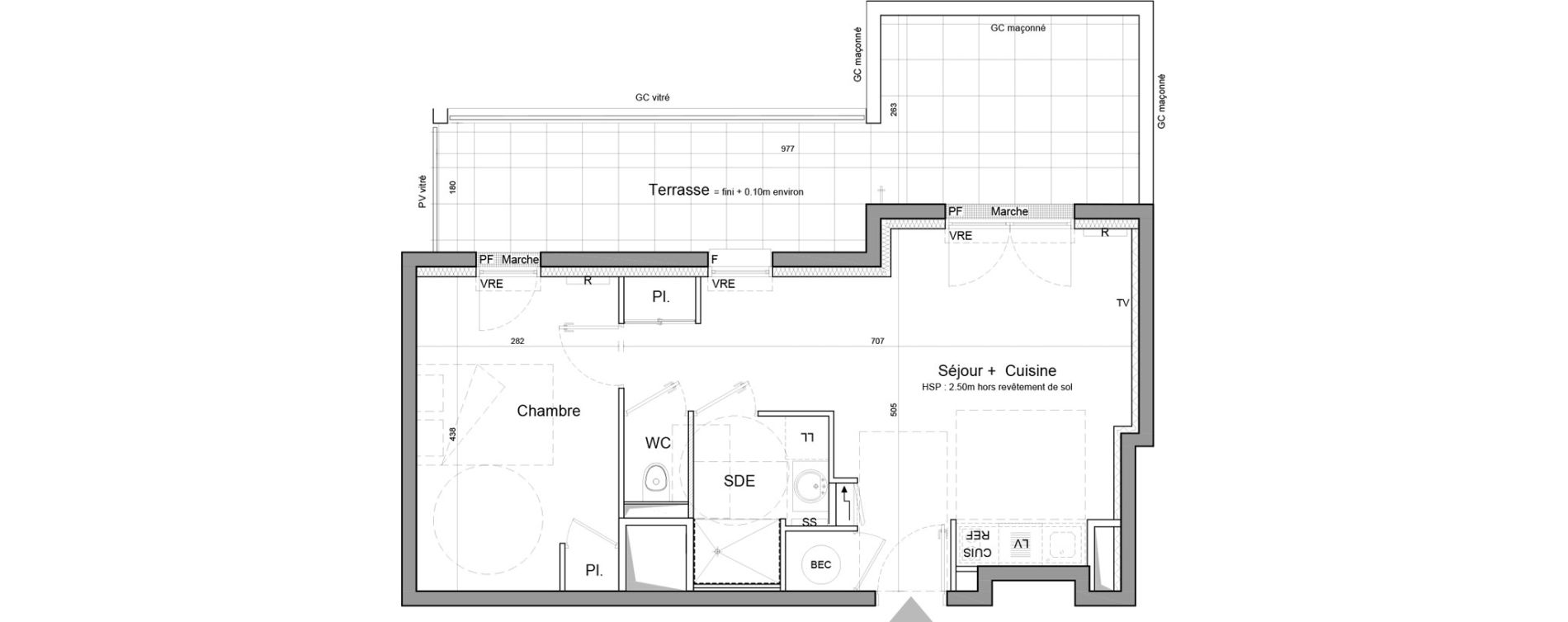 Appartement T2 de 41,80 m2 &agrave; Vezin-Le-Coquet Centre