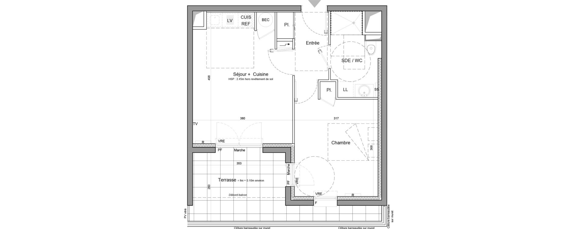 Appartement T2 de 39,47 m2 &agrave; Vezin-Le-Coquet Centre