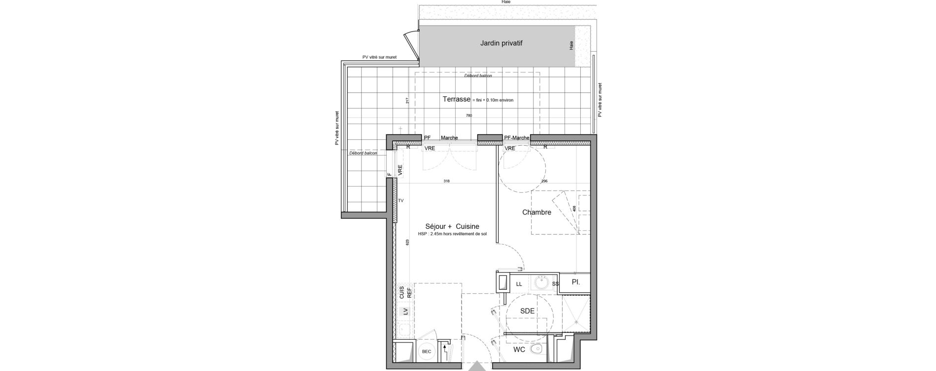 Appartement T2 de 40,47 m2 &agrave; Vezin-Le-Coquet Centre