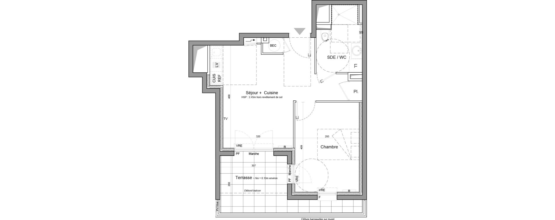 Appartement T2 de 39,23 m2 &agrave; Vezin-Le-Coquet Centre
