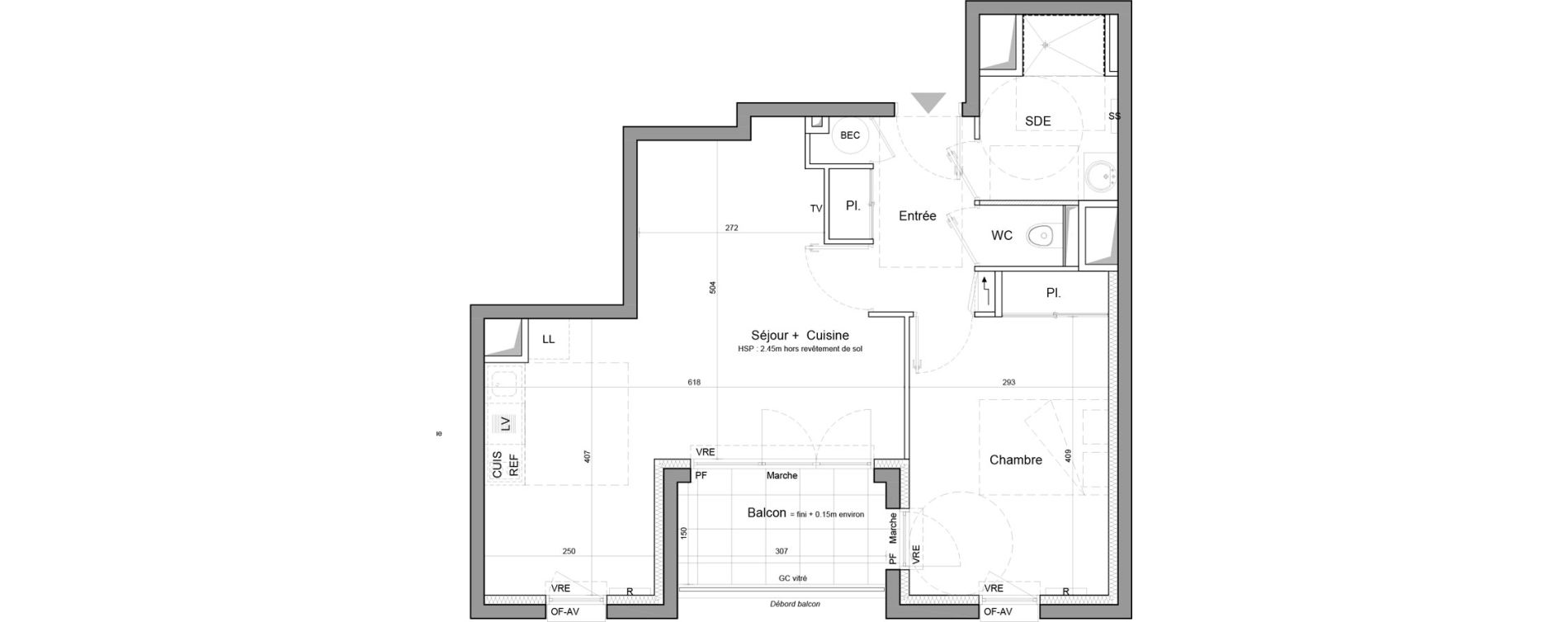 Appartement T2 de 49,95 m2 &agrave; Vezin-Le-Coquet Centre