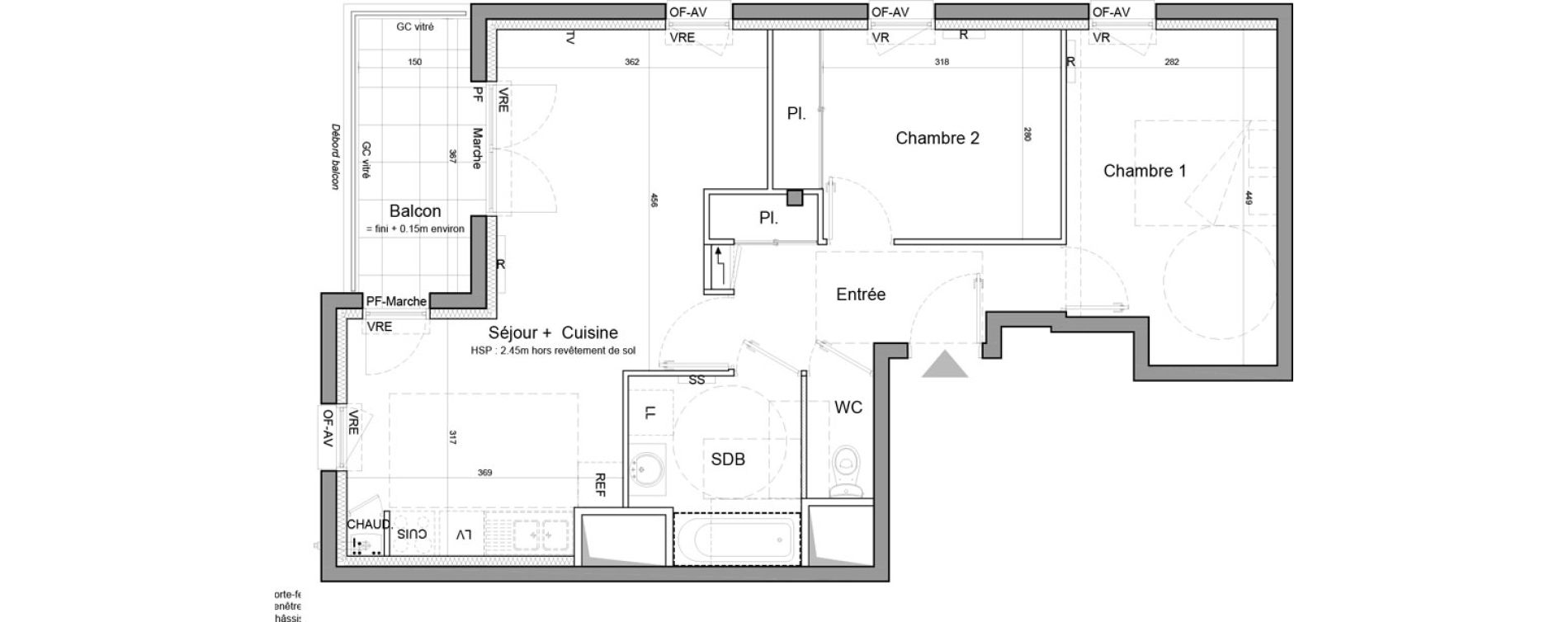 Appartement T3 de 60,66 m2 &agrave; Vezin-Le-Coquet Centre