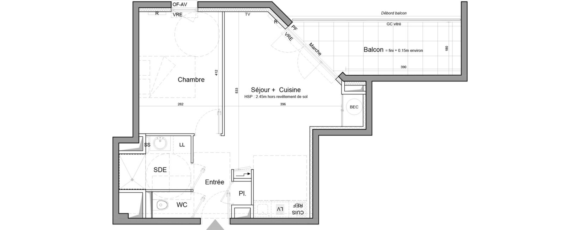 Appartement T2 de 41,05 m2 &agrave; Vezin-Le-Coquet Centre