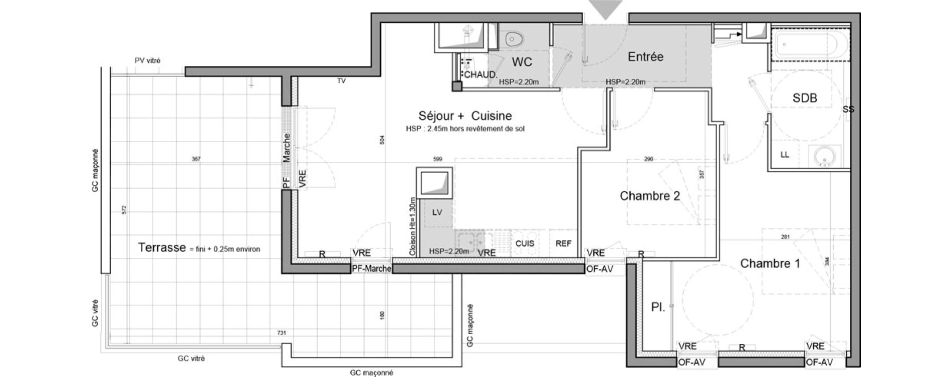 Appartement T3 de 62,39 m2 &agrave; Vezin-Le-Coquet Centre