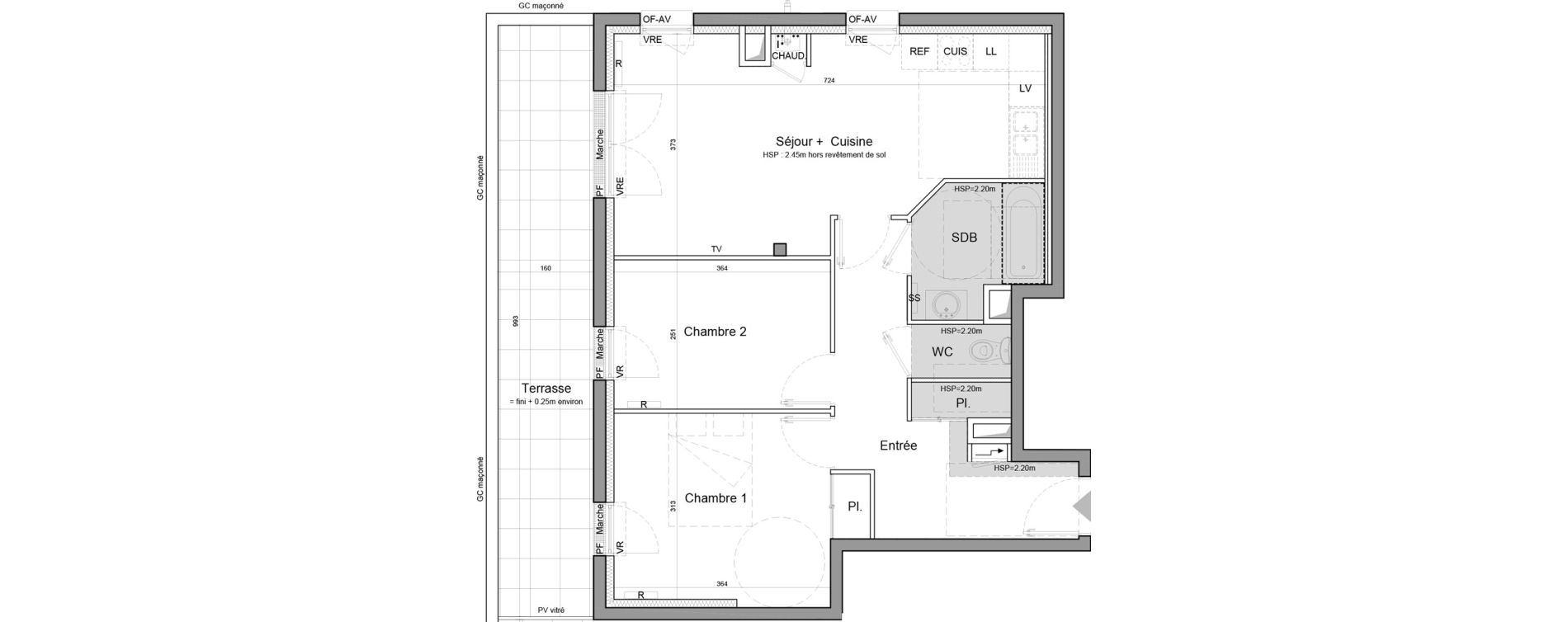 Appartement T3 de 61,38 m2 &agrave; Vezin-Le-Coquet Centre