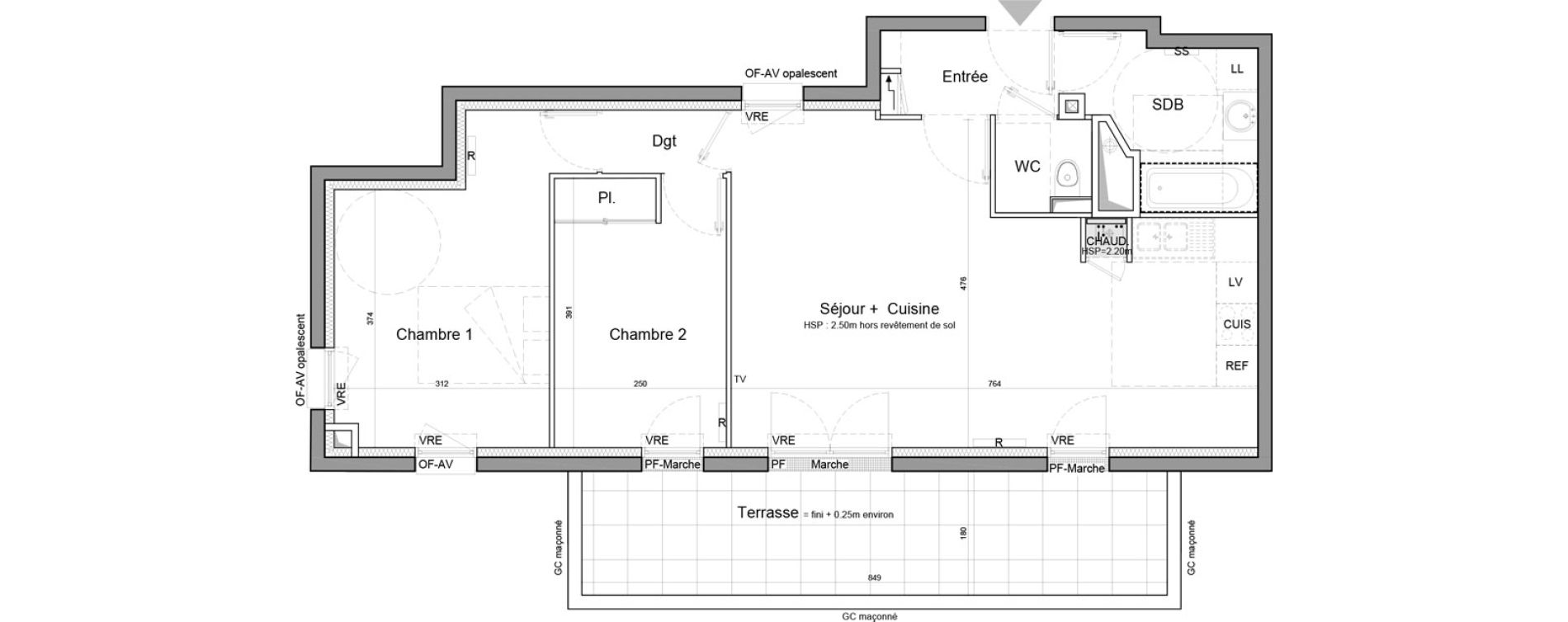 Appartement T3 de 66,13 m2 &agrave; Vezin-Le-Coquet Centre