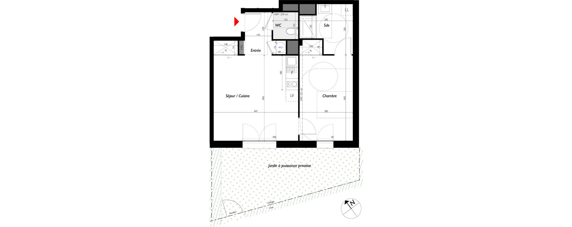 Appartement T2 de 46,45 m2 &agrave; Vezin-Le-Coquet Les champs bleus