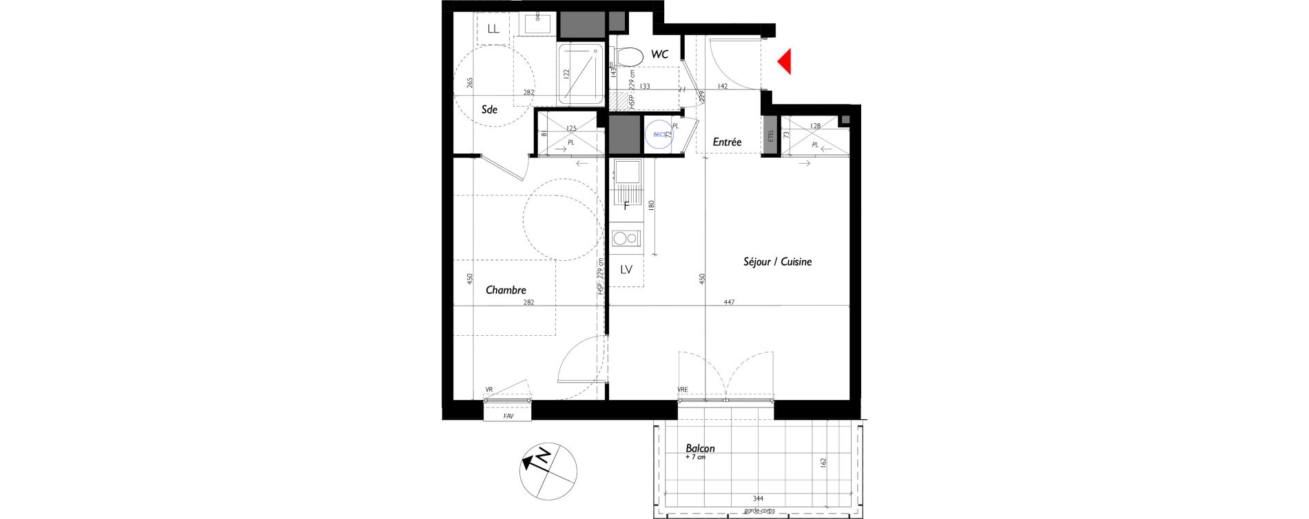 Appartement T2 de 46,69 m2 &agrave; Vezin-Le-Coquet Les champs bleus