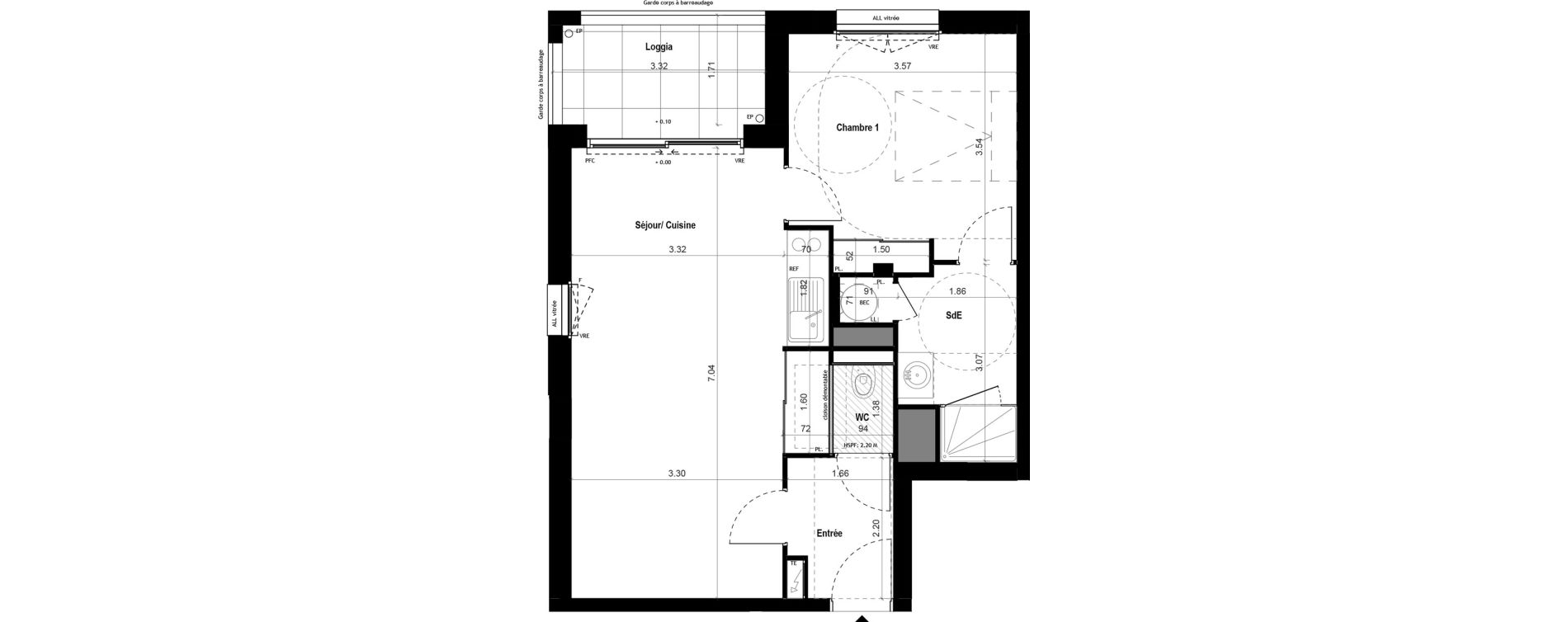 Appartement T2 de 48,65 m2 &agrave; Vitr&eacute; Centre