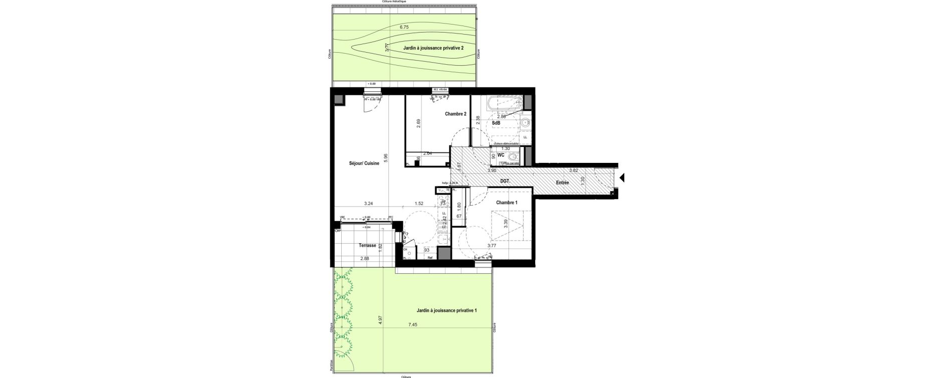 Appartement T3 de 68,09 m2 &agrave; Vitr&eacute; Centre