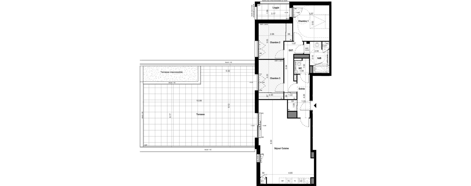 Appartement T4 de 91,99 m2 &agrave; Vitr&eacute; Centre