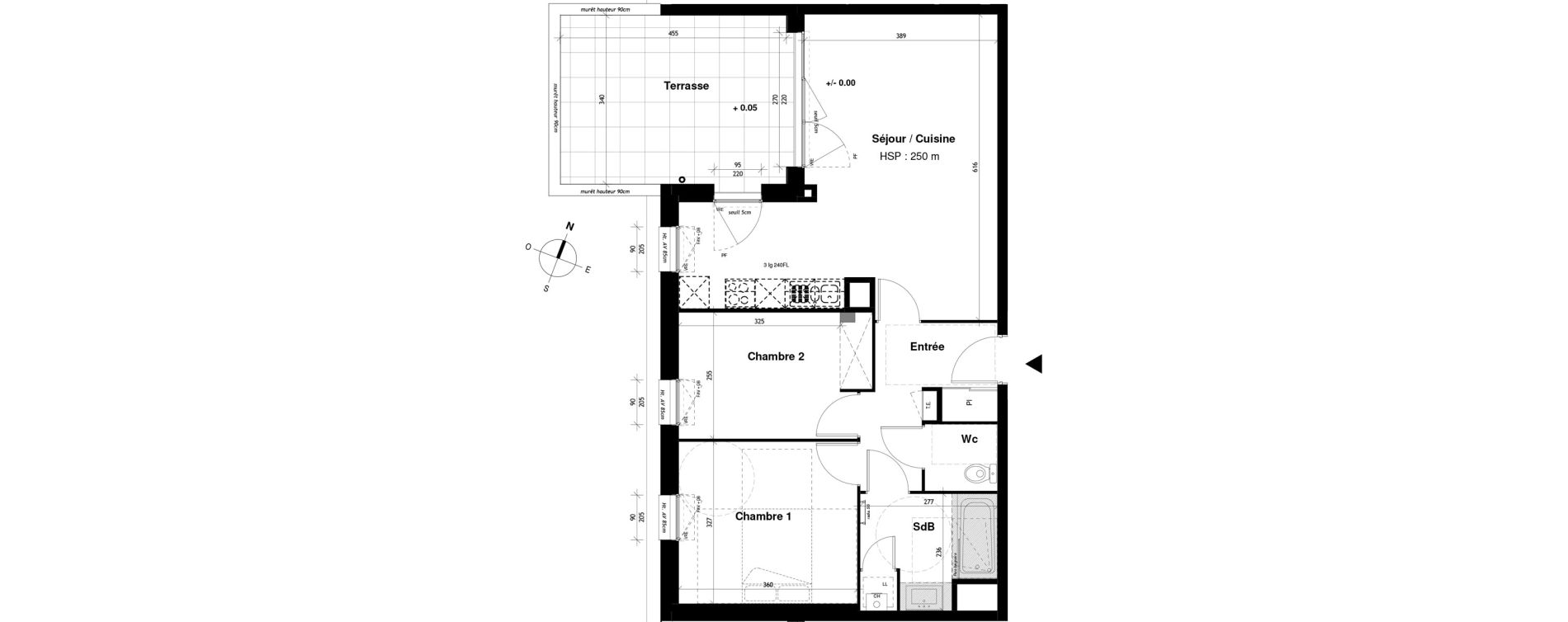 Appartement T3 de 64,40 m2 &agrave; Vitr&eacute; Champ de foire - la fleuriais