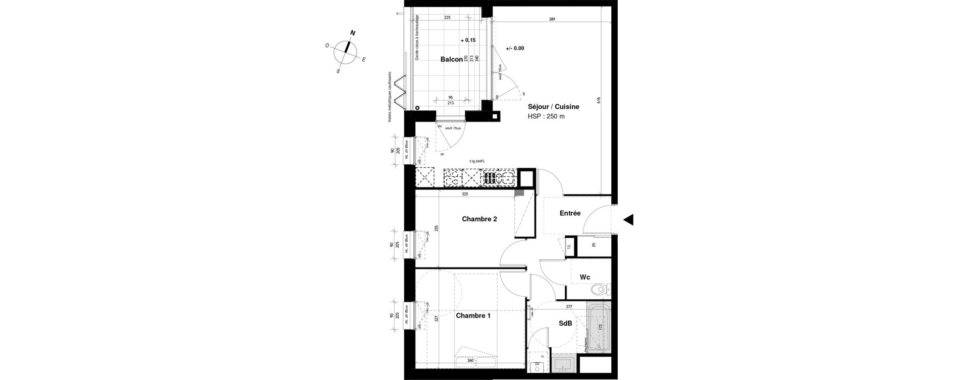 Appartement T3 de 64,26 m2 &agrave; Vitr&eacute; Champ de foire - la fleuriais