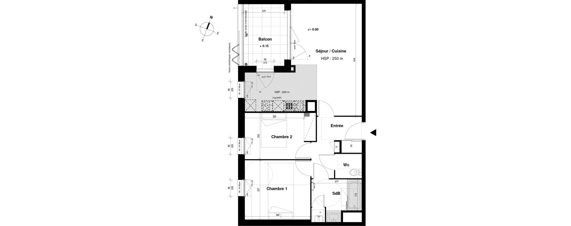 Appartement T3 de 64,25 m2 &agrave; Vitr&eacute; Champ de foire - la fleuriais