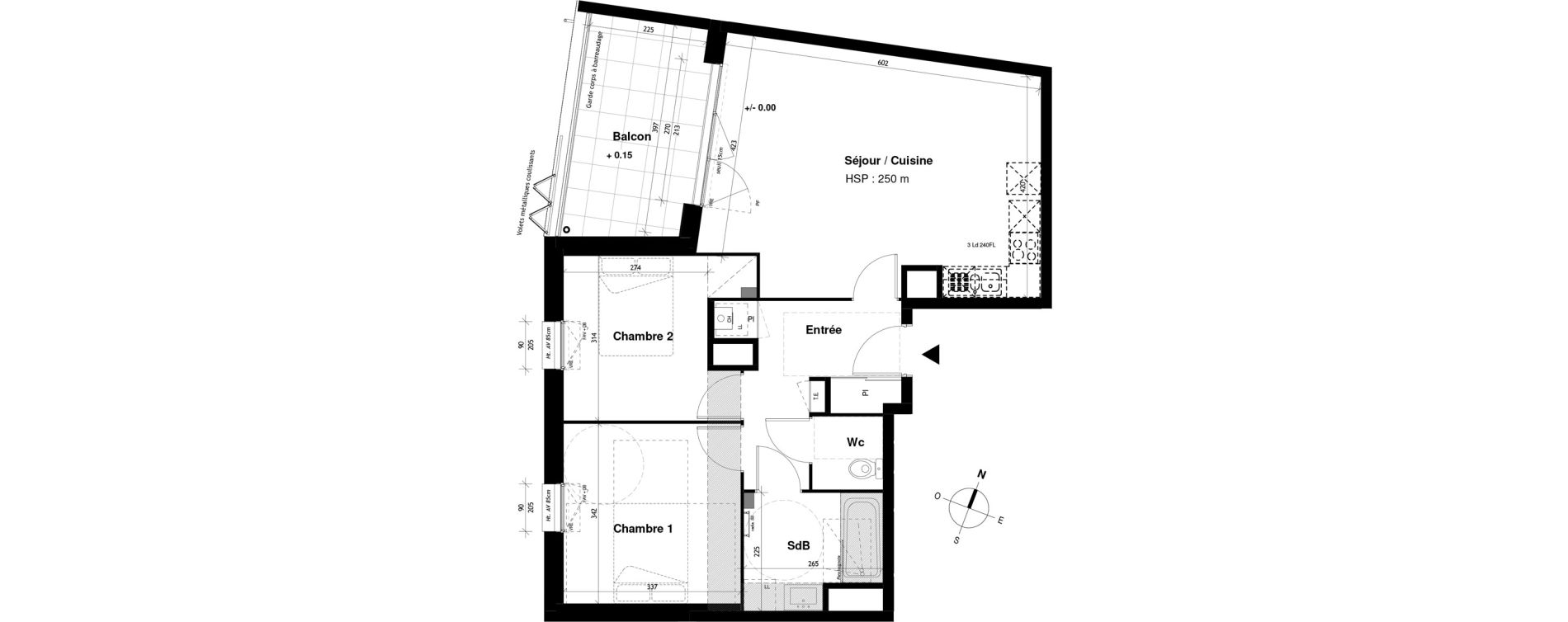 Appartement T3 de 64,53 m2 &agrave; Vitr&eacute; Champ de foire - la fleuriais