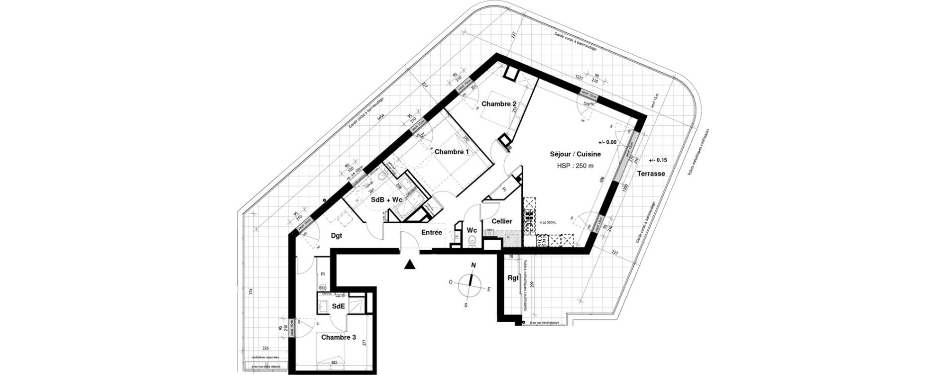 Appartement T4 de 107,40 m2 &agrave; Vitr&eacute; Champ de foire - la fleuriais