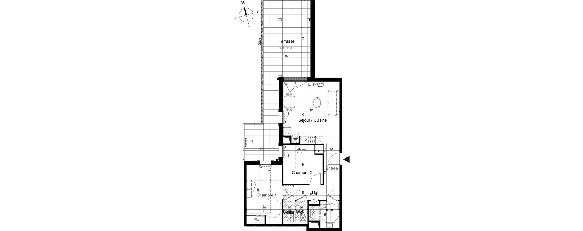 Appartement T3 de 61,40 m2 &agrave; Vitr&eacute; Centre