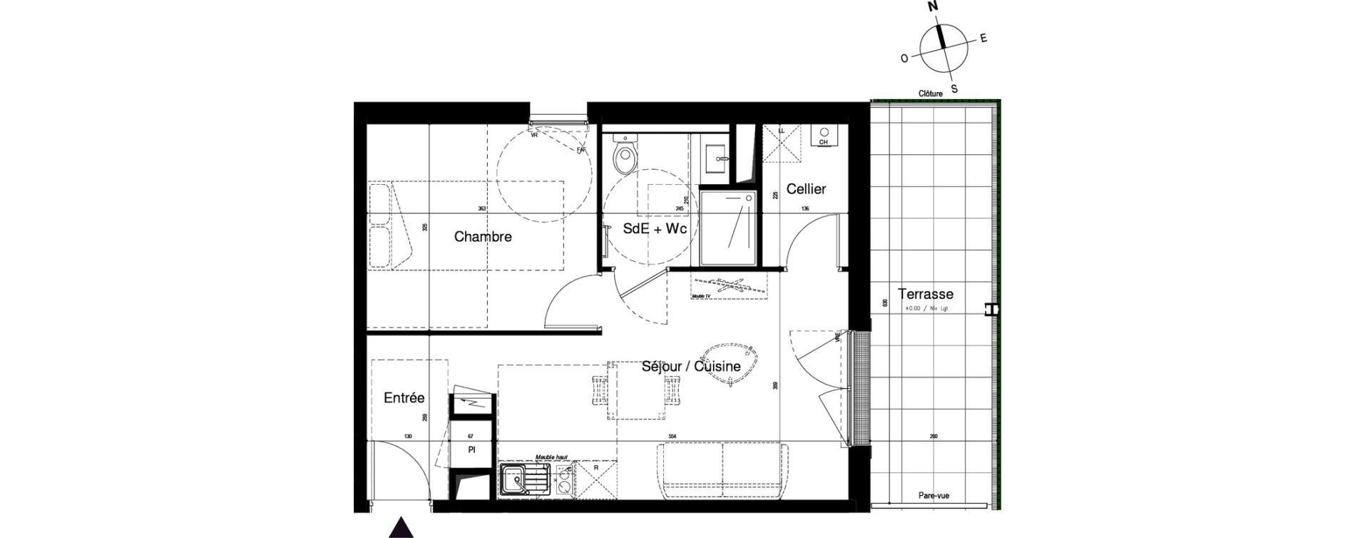 Appartement T2 de 42,36 m2 &agrave; Vitr&eacute; Centre