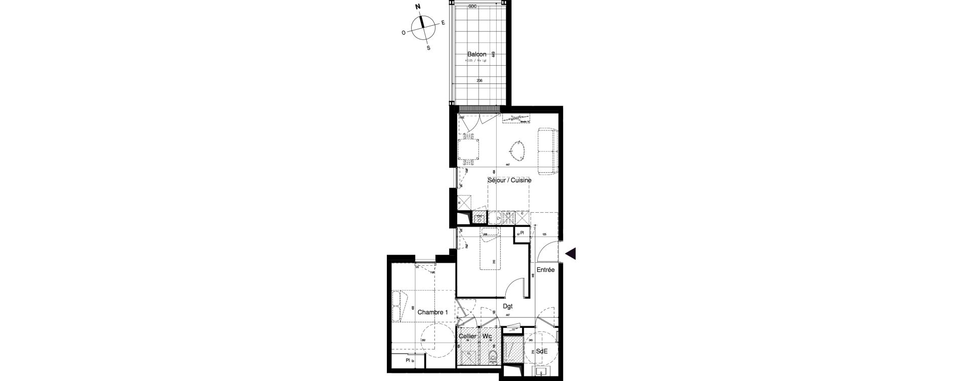 Appartement T3 de 61,40 m2 &agrave; Vitr&eacute; Centre
