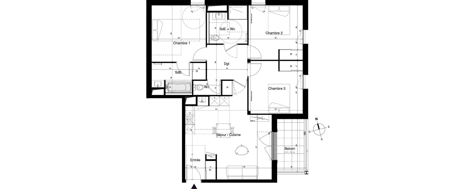 Appartement T4 de 84,06 m2 &agrave; Vitr&eacute; Centre