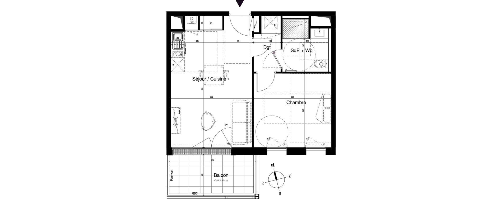 Appartement T2 de 42,15 m2 &agrave; Vitr&eacute; Centre