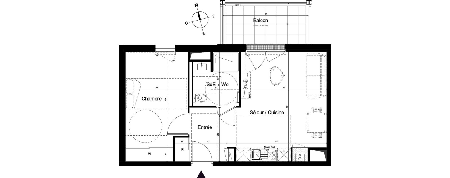 Appartement T2 de 43,64 m2 &agrave; Vitr&eacute; Centre