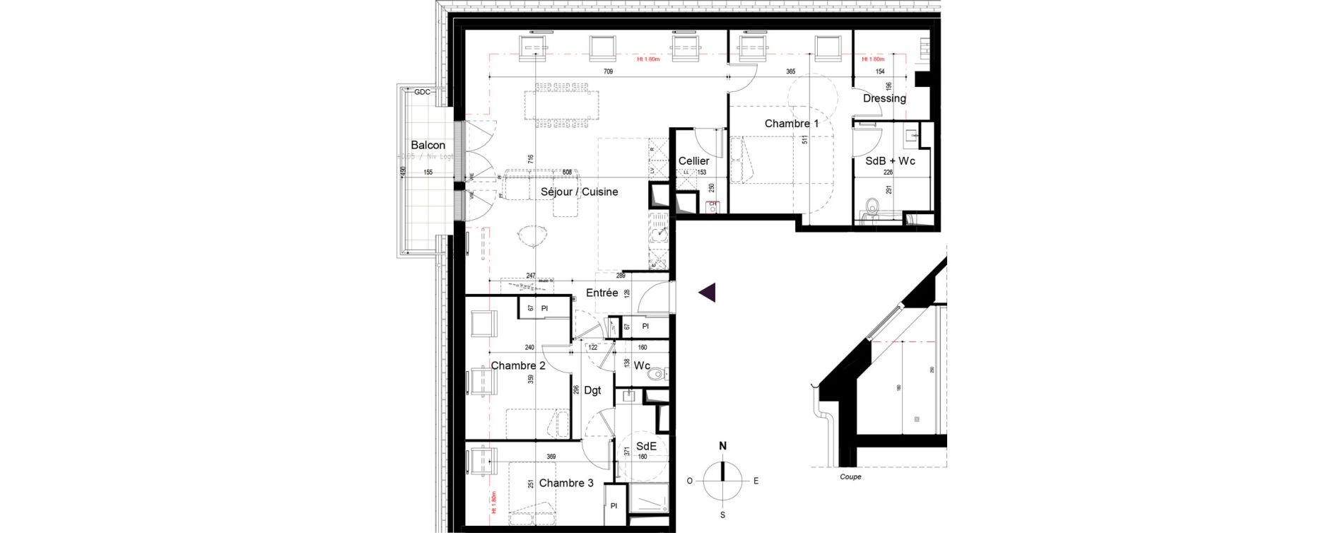 Appartement T4 de 108,35 m2 à Vitré Centre