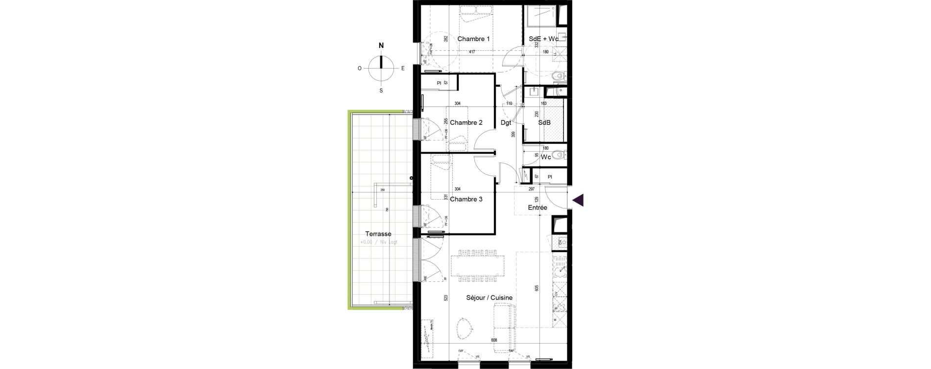 Appartement T4 de 85,70 m2 &agrave; Vitr&eacute; Centre