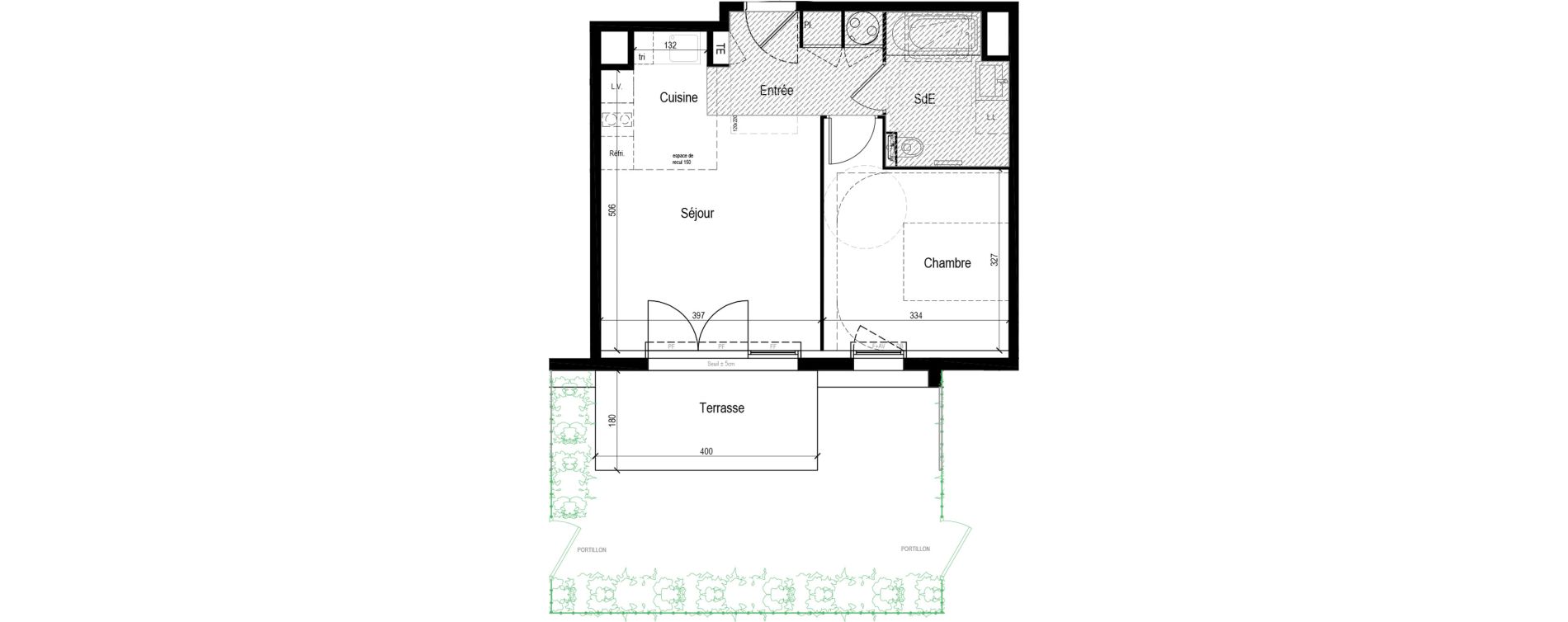 Appartement T2 de 42,48 m2 &agrave; Arzon Centre
