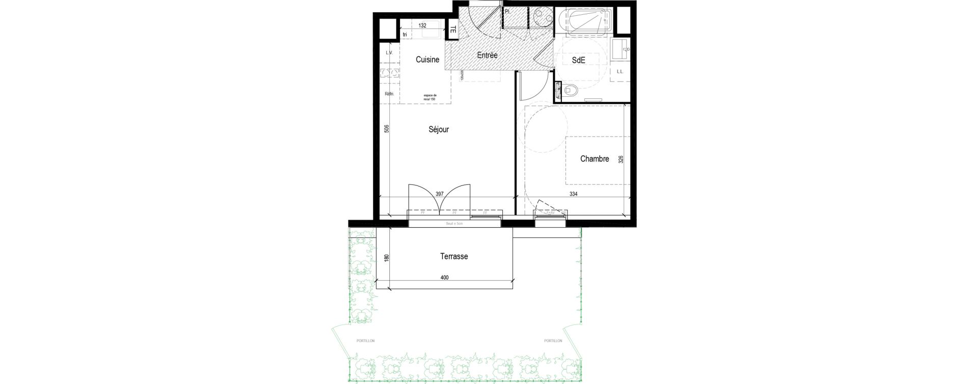 Appartement T2 de 42,48 m2 &agrave; Arzon Centre