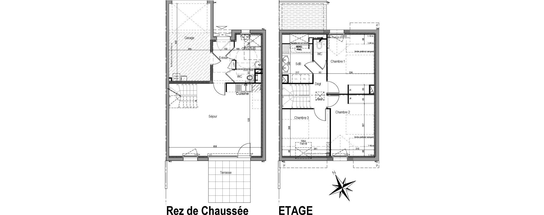 Maison T4 de 86,75 m2 &agrave; Baden Centre