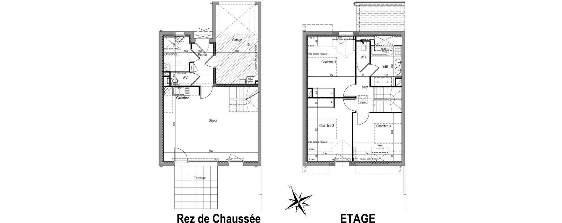 Maison T4 de 86,75 m2 &agrave; Baden Centre