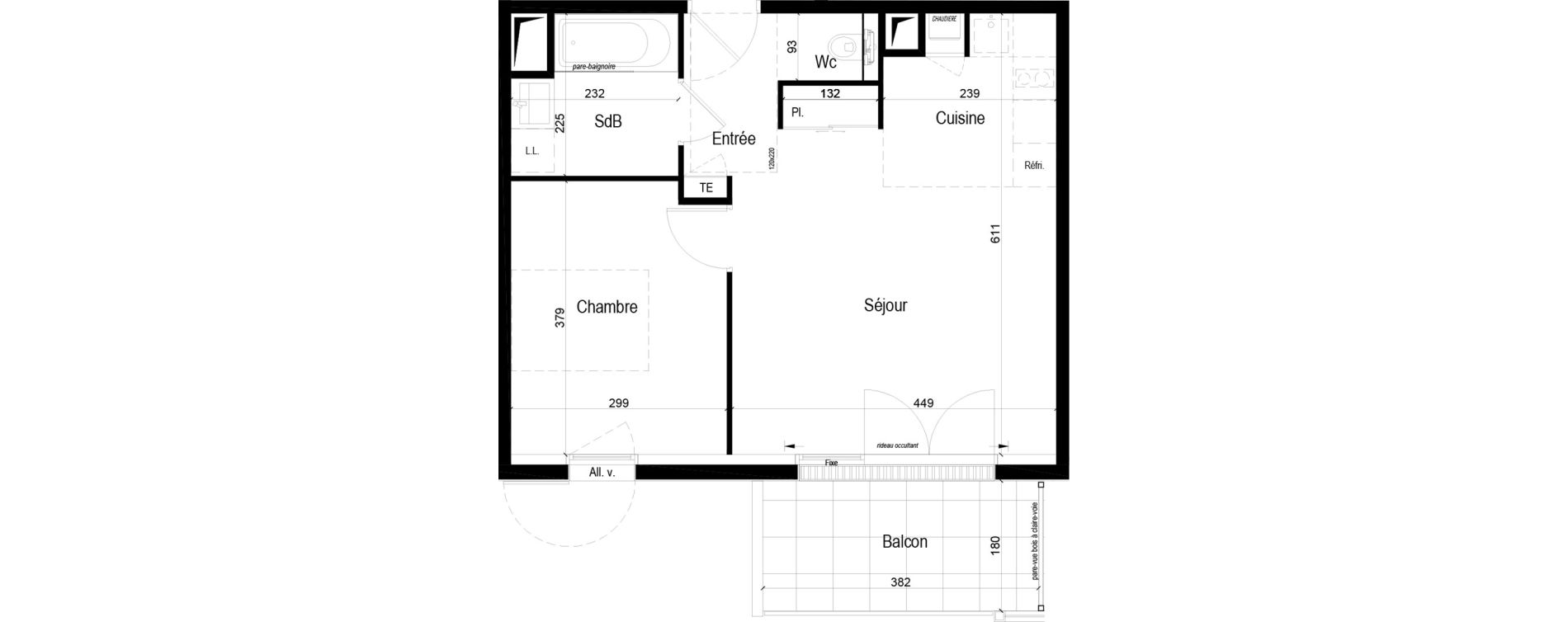 Appartement T2 de 44,02 m2 &agrave; Crach Centre