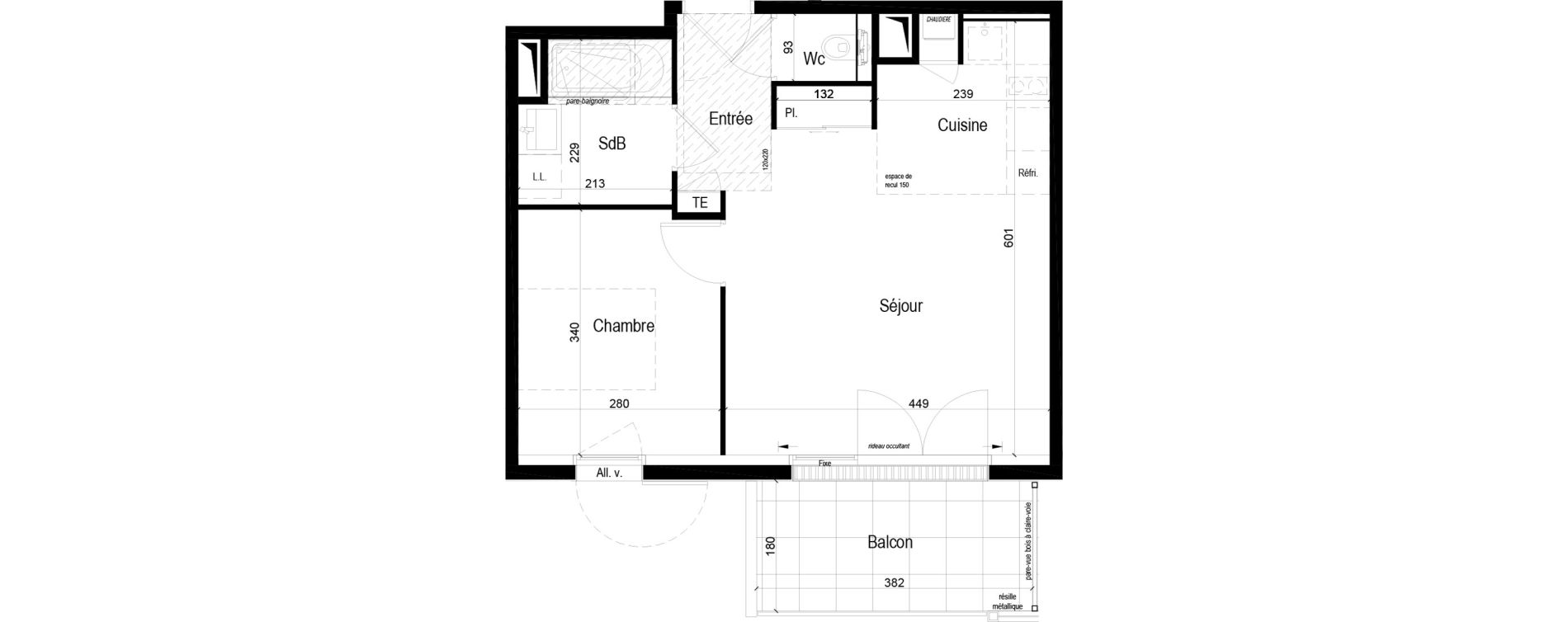 Appartement T2 de 42,11 m2 &agrave; Crach Centre