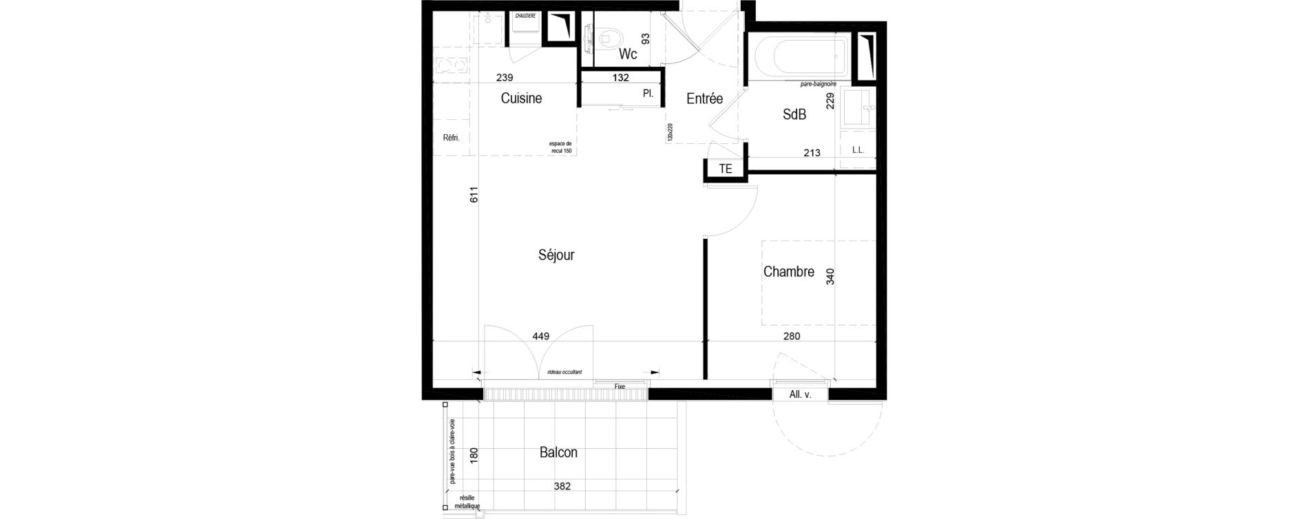 Appartement T2 de 42,31 m2 &agrave; Crach Centre