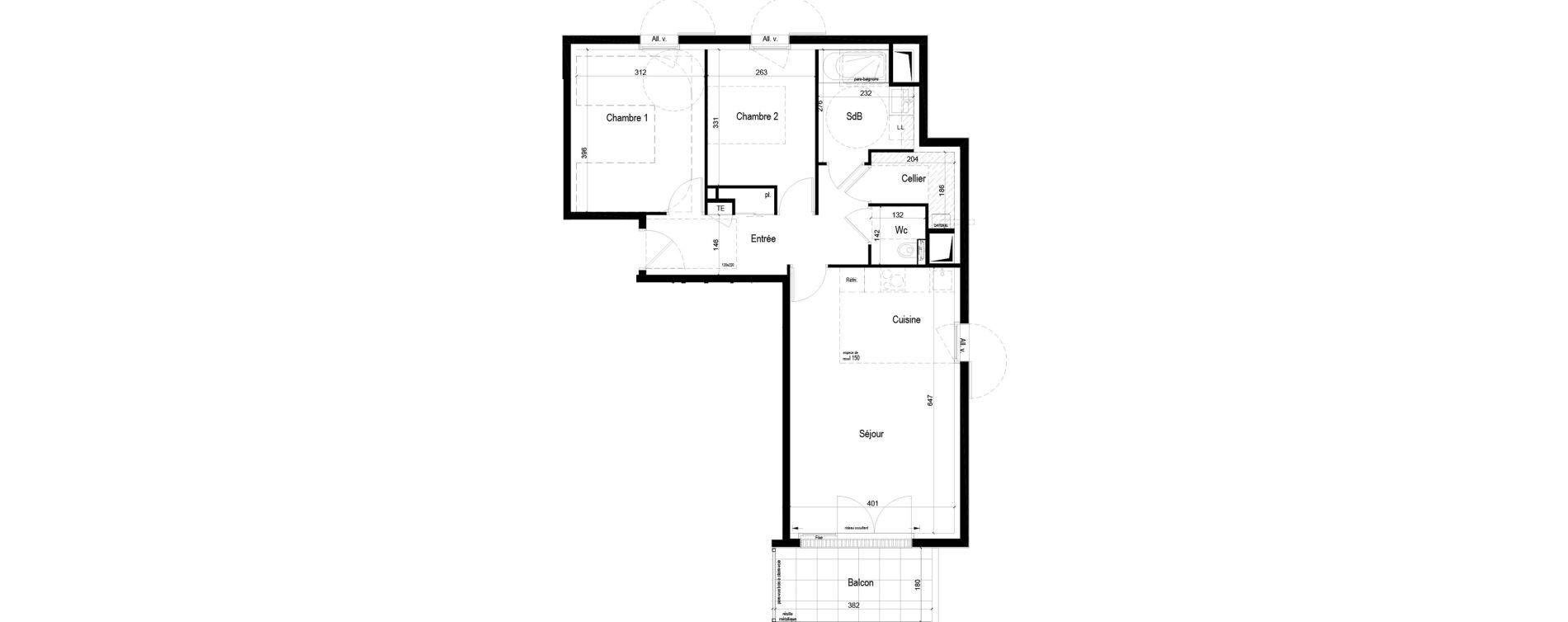 Appartement T3 de 67,49 m2 &agrave; Crach Centre