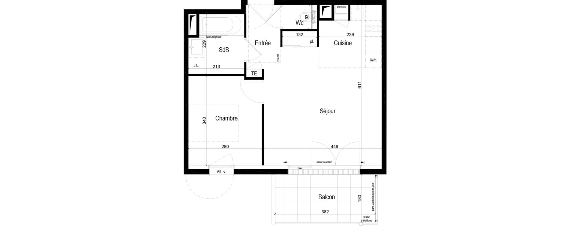 Appartement T2 de 42,31 m2 &agrave; Crach Centre