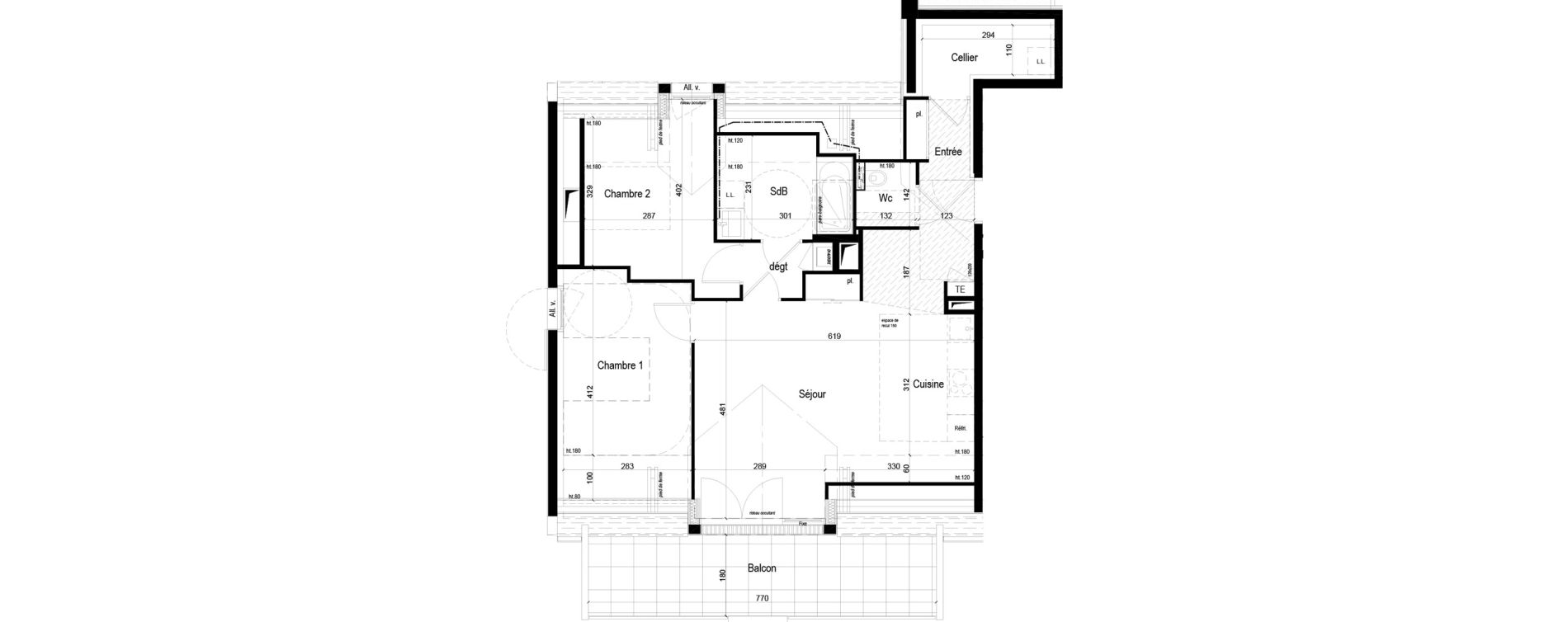 Appartement T3 de 66,24 m2 &agrave; Crach Centre