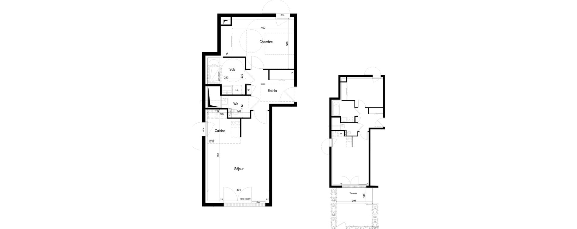 Appartement T2 de 50,53 m2 &agrave; Crach Centre
