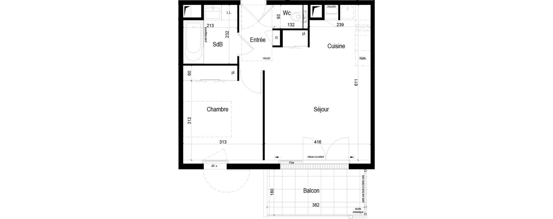 Appartement T2 de 42,87 m2 &agrave; Crach Centre