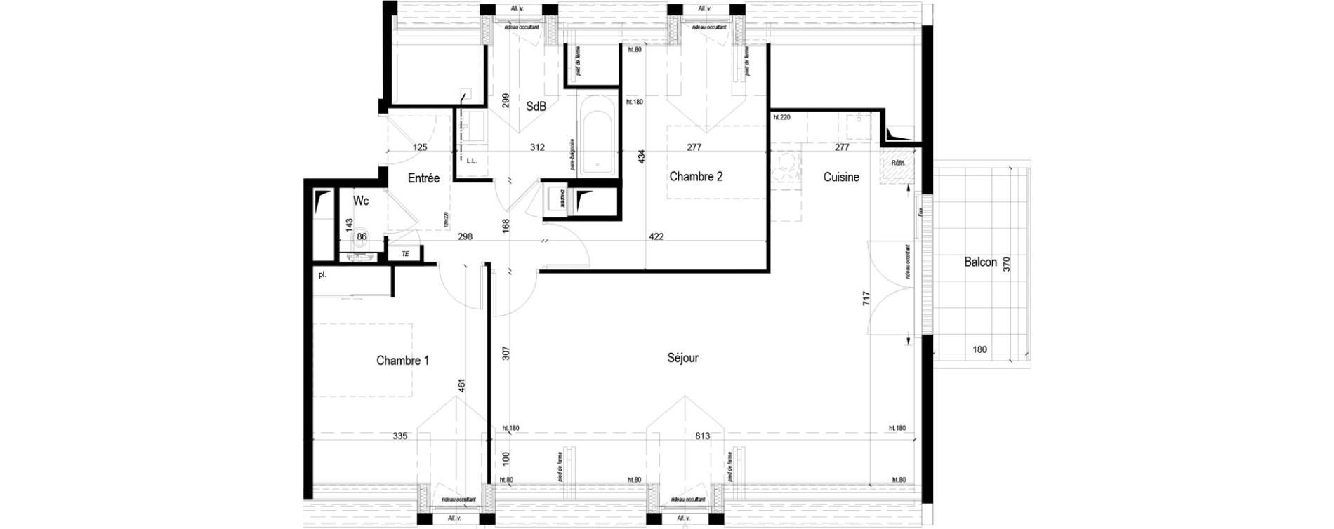 Appartement T3 de 72,49 m2 &agrave; Crach Centre