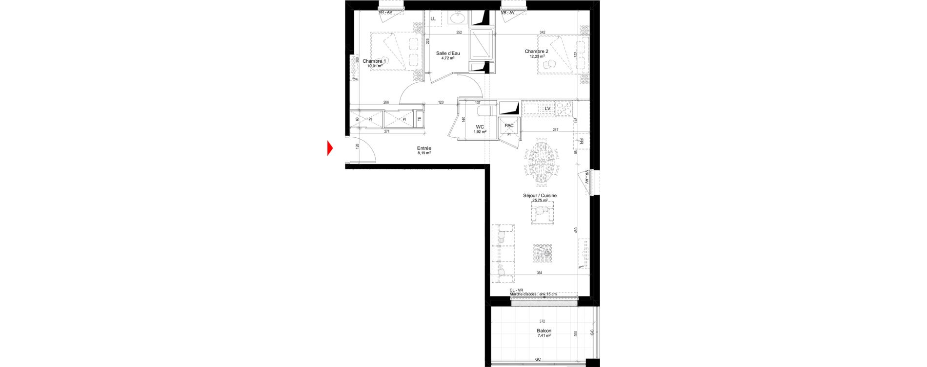 Appartement T3 de 62,82 m2 &agrave; Guidel Centre
