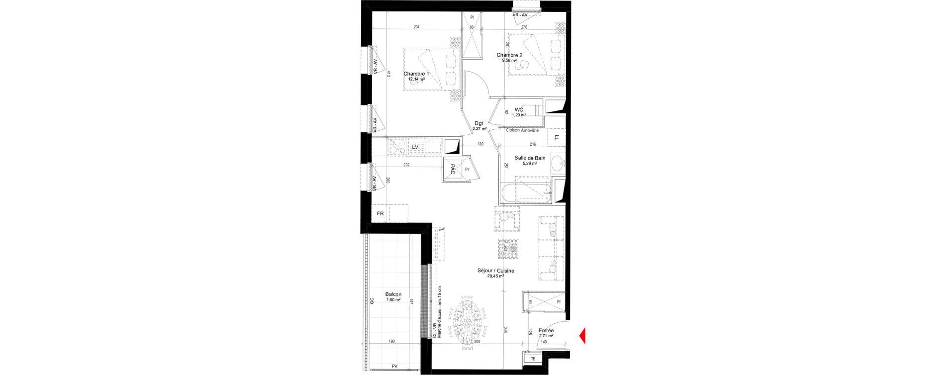 Appartement T3 de 62,70 m2 &agrave; Guidel Centre