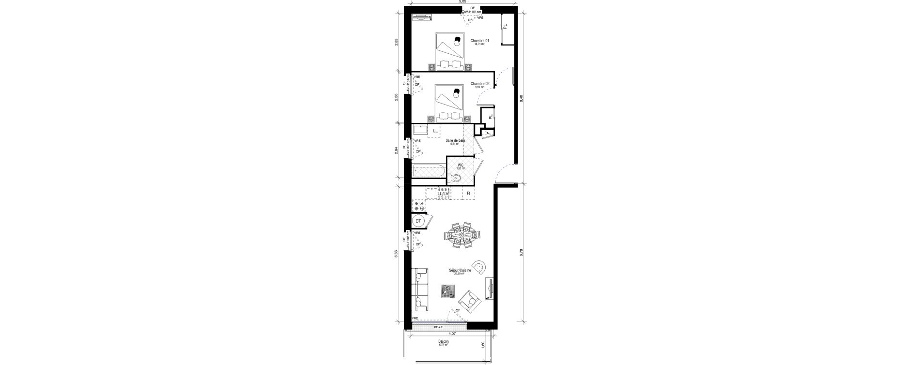 Appartement T3 de 67,47 m2 &agrave; Hennebont Kerihouais