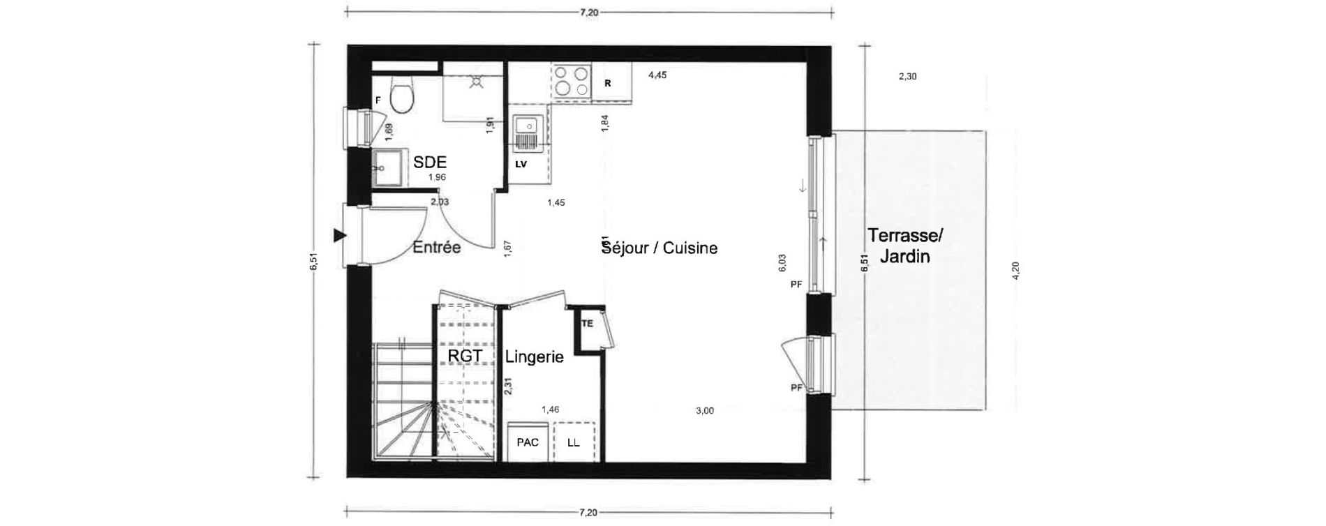 Maison T3 de 68,55 m2 &agrave; La Trinit&eacute;-Sur-Mer Centre