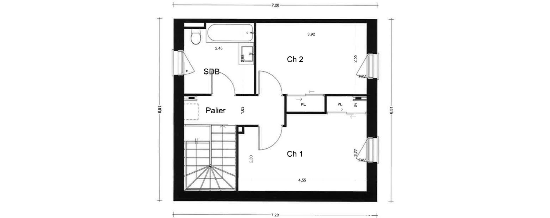 Maison T3 de 68,55 m2 &agrave; La Trinit&eacute;-Sur-Mer Centre