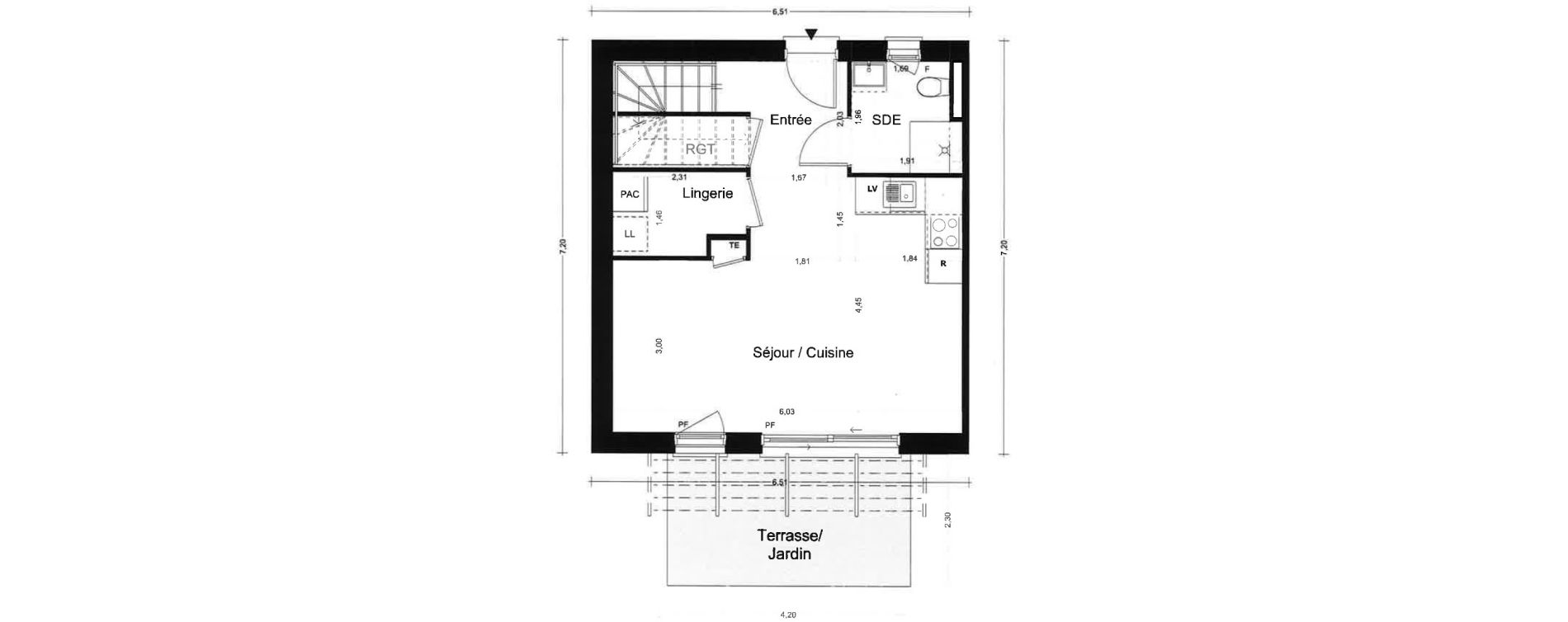 Maison T3 de 68,55 m2 &agrave; La Trinit&eacute;-Sur-Mer Centre